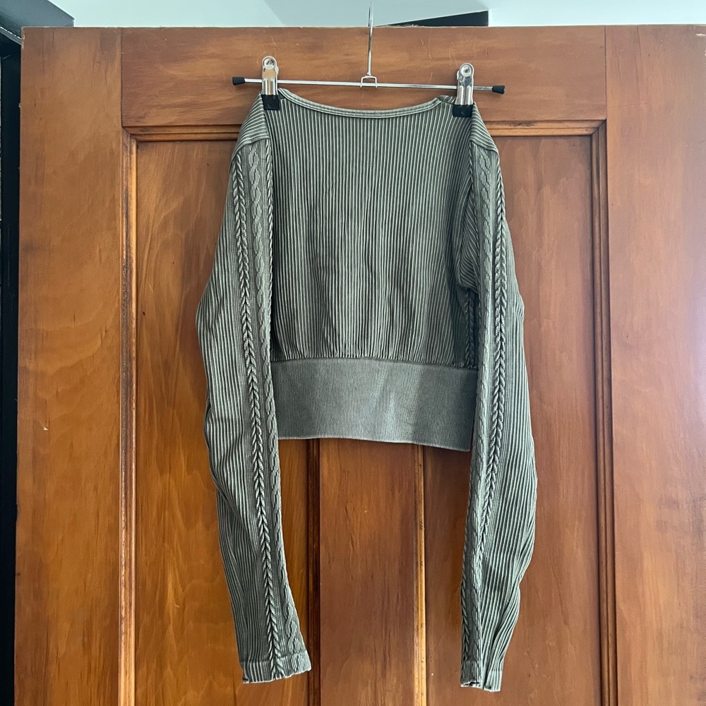 Aerie Green Striped Sweater style set